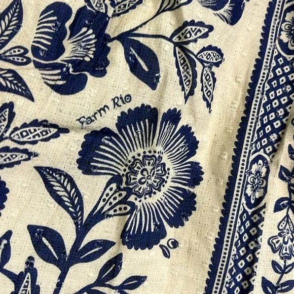 Farm Rio Blue Pineapple Garden Patterned Midi dress - Picture 6 of 16